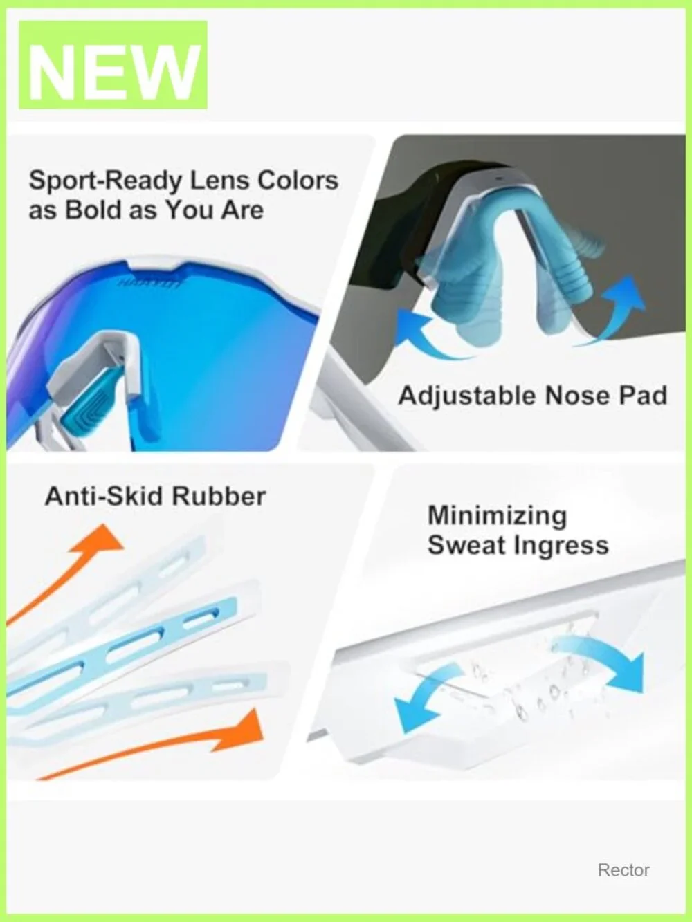 Polarized Sports Sunglasses with 5 Interchangeable Lenses UV400 TR90